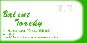 balint toreky business card